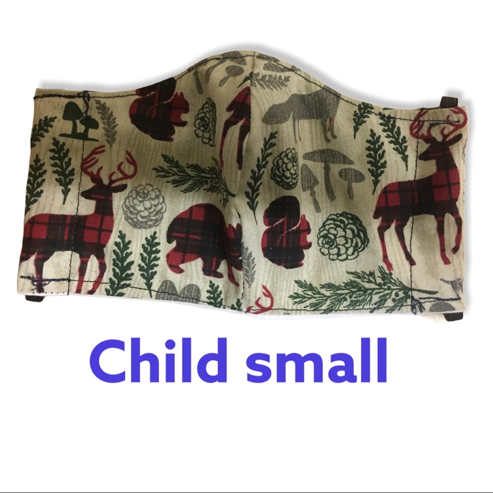 Christmas animals child small cotton face mask
